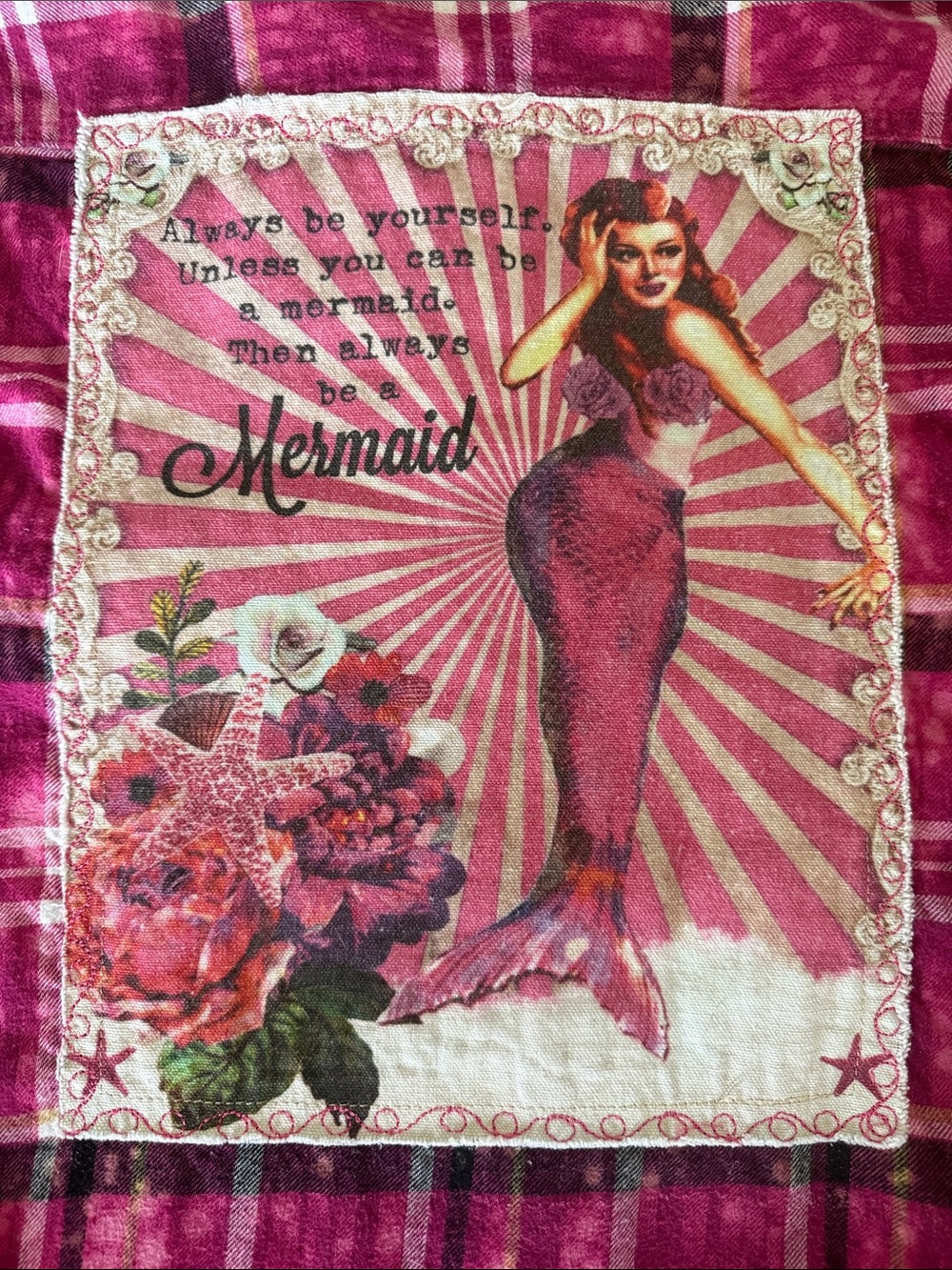 Angry Minnow Clothing CoPlaid flannel with Mermaid XXL - Picture 2 of 11